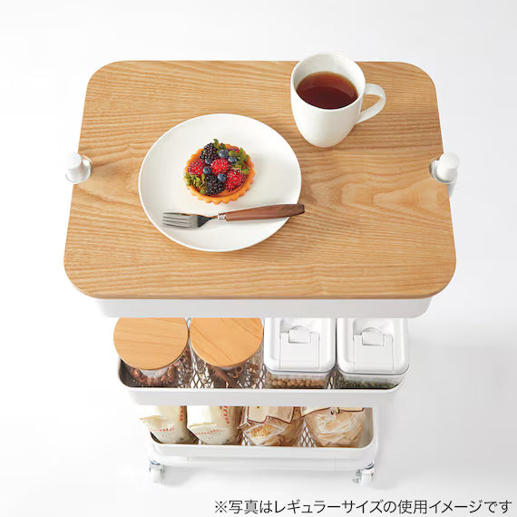 NON-SLIP WOOD TRAY FOR  STEEL WAGON TROLLEY SLIM GF-14042S