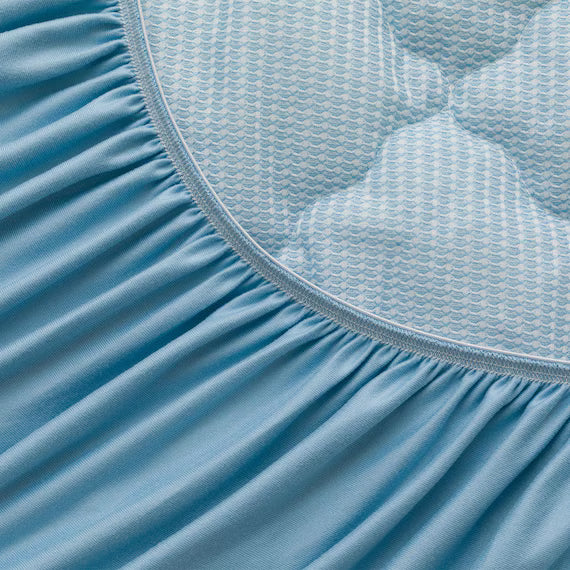 REVERSIBLE FITTED SHEET TOPPER N COOL Q BL S2501