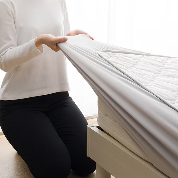 REVERSIBLE FITTED SHEET TOPPER N COOL SP K GY S2502