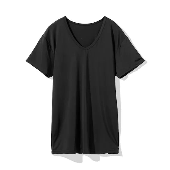 MENS COOL VNECK TSHIRTNE MESH BK M