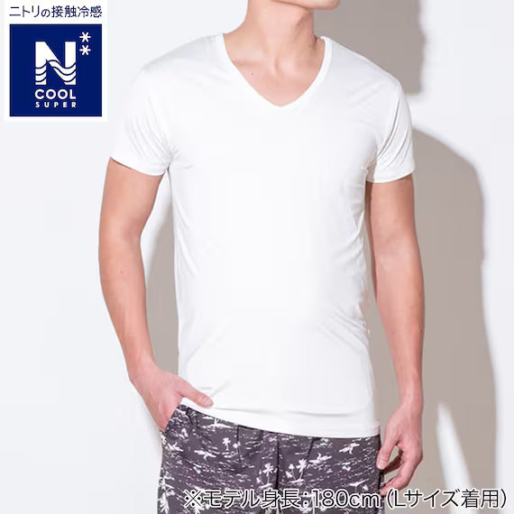 MENS SUPER COOL VNECK TSHIRTNE WH 3L