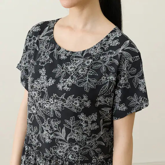 WOMENS SUPER COOL GATHER HOUSE DRESSNE BK ML