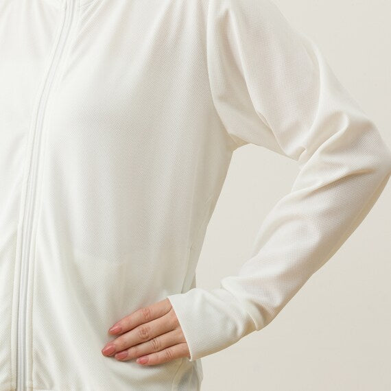 WOMENS UV CUT COOL HOODIE NE MESH WH M