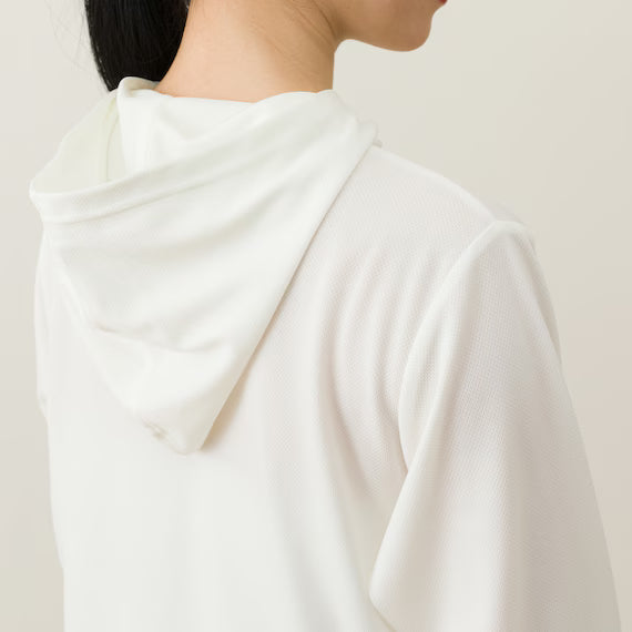 WOMENS UV CUT COOL HOODIE NE MESH WH L
