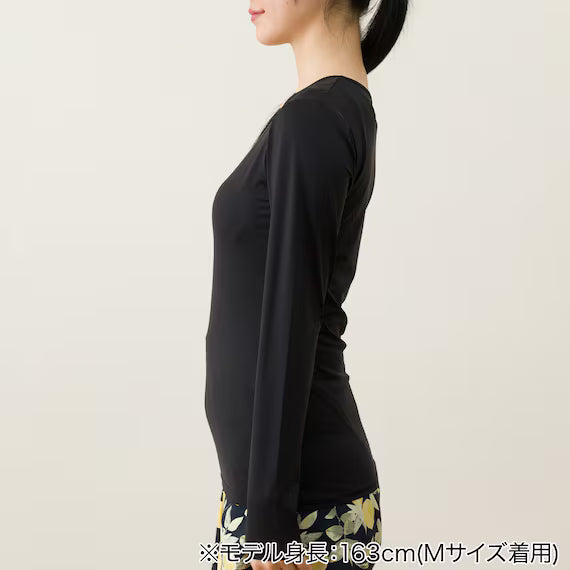 WOMENS UV CUT SUPERCOOL LONG SLEEVE SHIRT NE BK M