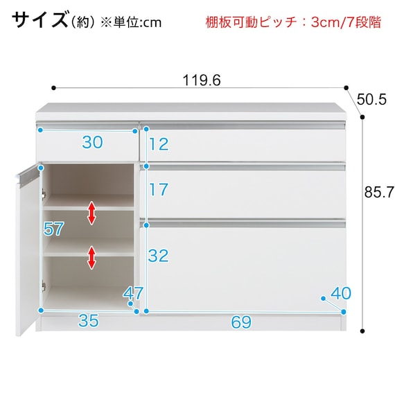 COUNTER CULY2 120CT WH