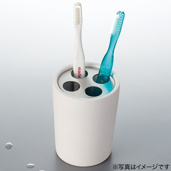 POROUS CERAMIC TOOTHBRUSH STAND ROUND WH