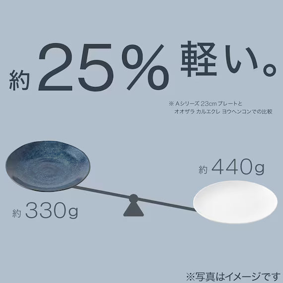 ULTRA LIGHTWEIGHT 26CM ROUND PLATE KARU:ECLE IBUSHITENMOKU