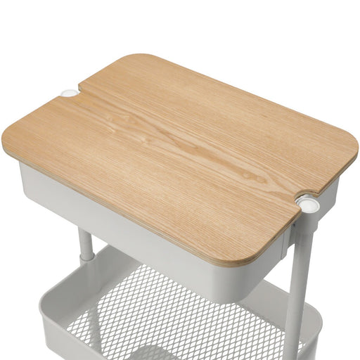 NON SLIP WOOD TRAY FOR STEEL WAGON TOROLLEY