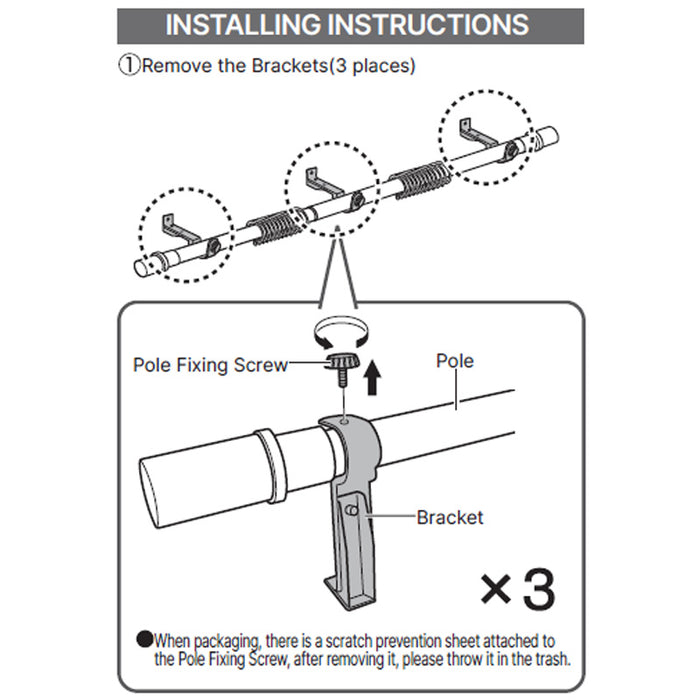 FLEXIBLE CURTAIN POLE FRESCO3 WH 3M/S