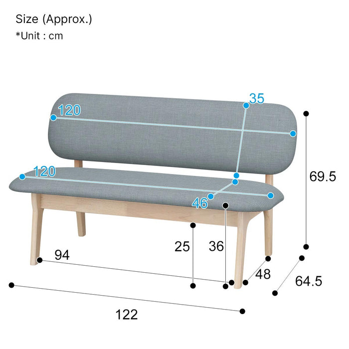2 SEAT CHAIR RELAX WIDE WW/GY