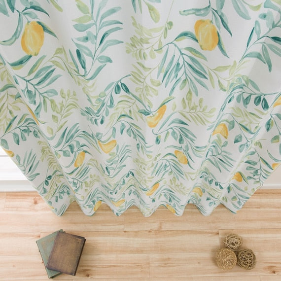 CURTAIN LEMON LEAF 100X200X2