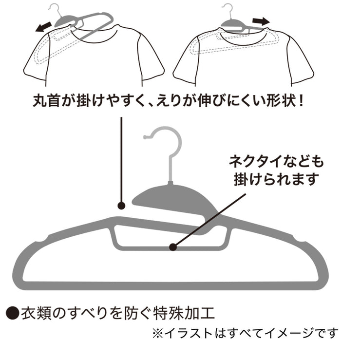 NON-SLIP HANGER FLOCKY W45 5P GY